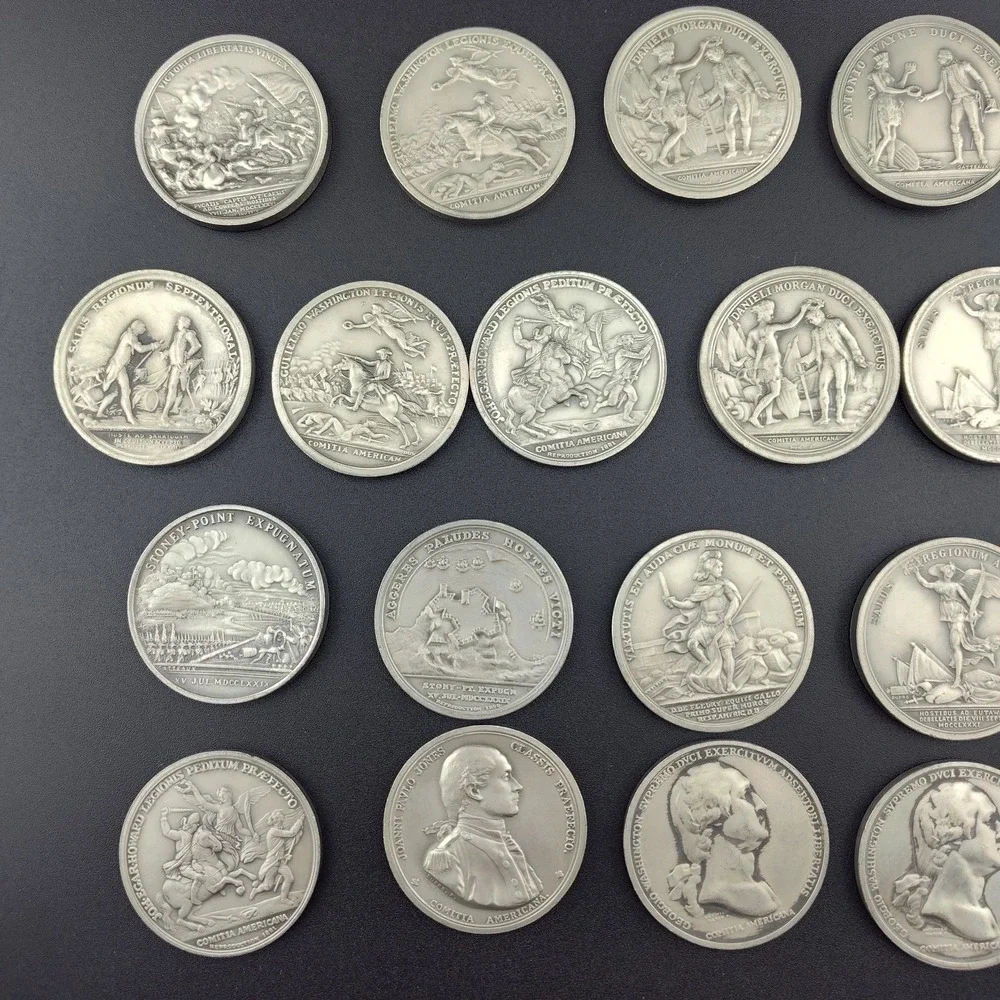 21 America's first medals pewter George Washington Daniel Morgan collector coins